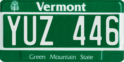 VT license plate YUZ446