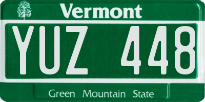 VT license plate YUZ448