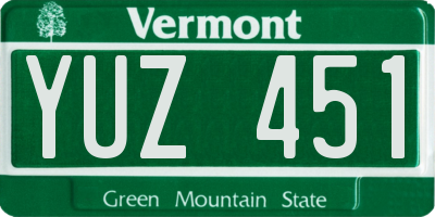 VT license plate YUZ451