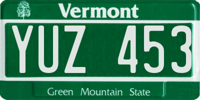 VT license plate YUZ453
