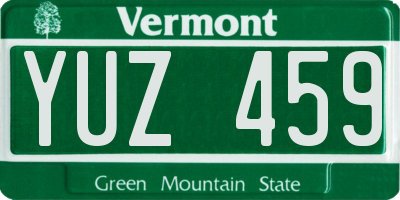 VT license plate YUZ459