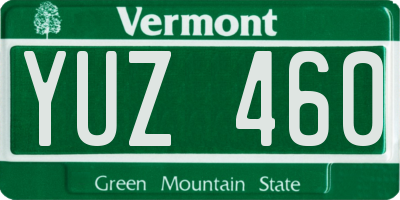 VT license plate YUZ460