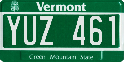 VT license plate YUZ461