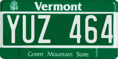 VT license plate YUZ464
