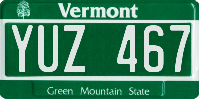 VT license plate YUZ467