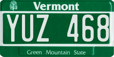 VT license plate YUZ468
