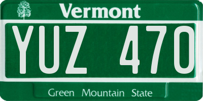 VT license plate YUZ470