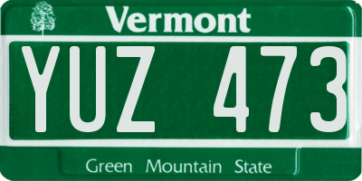 VT license plate YUZ473