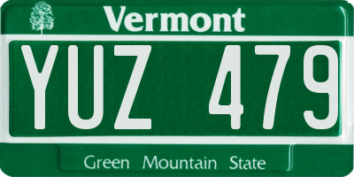 VT license plate YUZ479