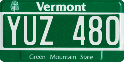 VT license plate YUZ480