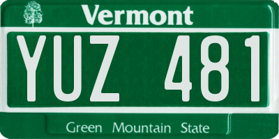 VT license plate YUZ481