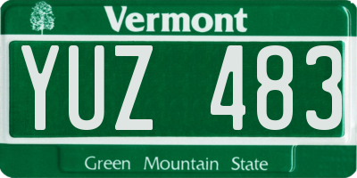 VT license plate YUZ483