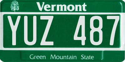 VT license plate YUZ487