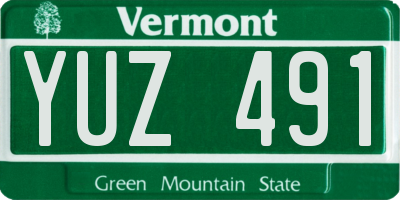 VT license plate YUZ491