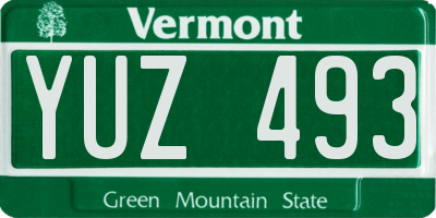 VT license plate YUZ493
