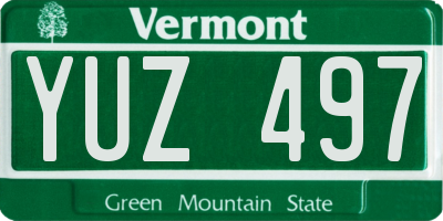 VT license plate YUZ497