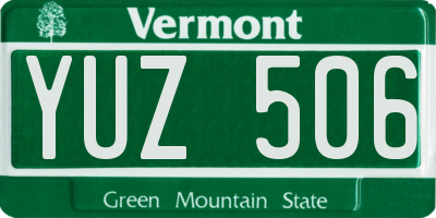 VT license plate YUZ506