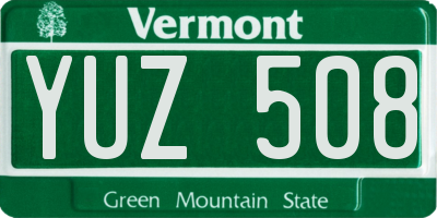 VT license plate YUZ508