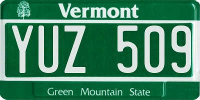 VT license plate YUZ509