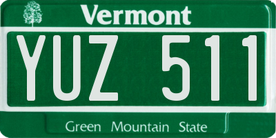 VT license plate YUZ511