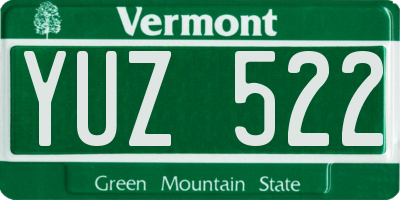 VT license plate YUZ522