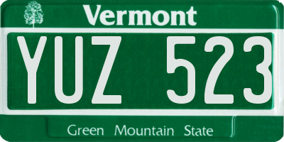 VT license plate YUZ523