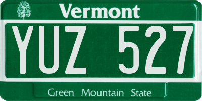VT license plate YUZ527