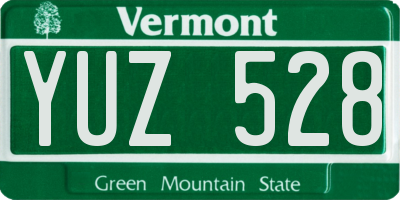 VT license plate YUZ528