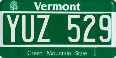 VT license plate YUZ529