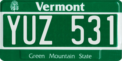 VT license plate YUZ531