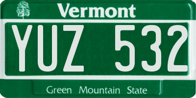 VT license plate YUZ532
