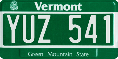 VT license plate YUZ541