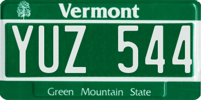 VT license plate YUZ544