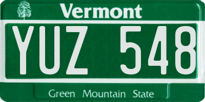 VT license plate YUZ548