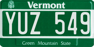 VT license plate YUZ549