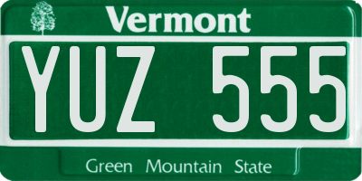 VT license plate YUZ555