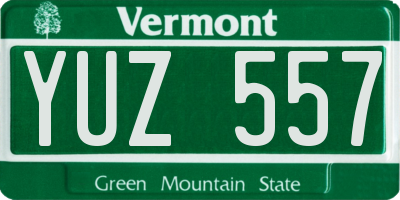 VT license plate YUZ557