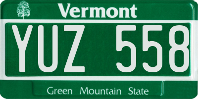 VT license plate YUZ558