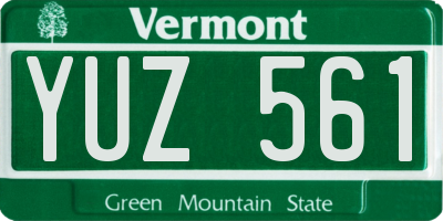 VT license plate YUZ561