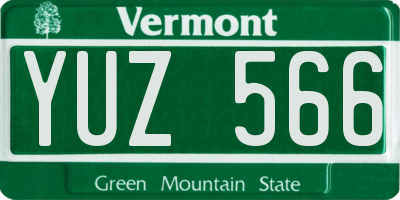 VT license plate YUZ566