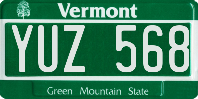 VT license plate YUZ568