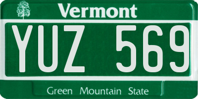 VT license plate YUZ569