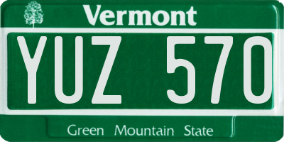 VT license plate YUZ570