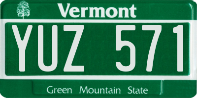 VT license plate YUZ571