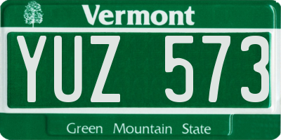 VT license plate YUZ573