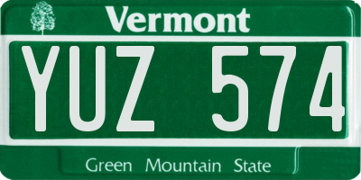 VT license plate YUZ574