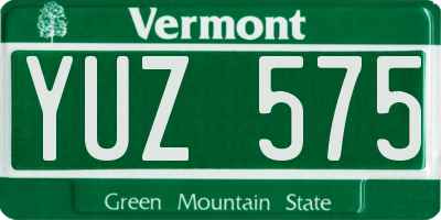 VT license plate YUZ575