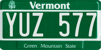 VT license plate YUZ577