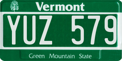 VT license plate YUZ579