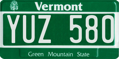 VT license plate YUZ580